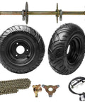 Complete All In One 32 Inch Live Axle Go Kart Kit With 420 Chain Sprocket 37T, 190mm Brake Rotor, and 13x5.00-6 Tire And Rim