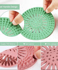 Slick Silicone Drain Strainers With Hair Catcher For Shower Bathroom Sink And Tub Tough Flexible Plughole Cover with small handle
