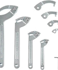 Adjustable Pin Spanner Wrench Set With 9 Piece C Spanner Heads And Changeable Attachments For Suspension And Collar Nut Tweaks