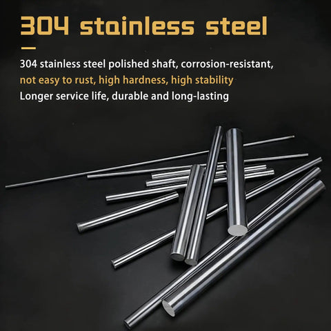 Tough As Nails 500mm 304 Stainless Steel Round Bar 18mm Diameter Solid Metal Rod For DIY Fabrication Industrial Machining And Hella Reliable Project Builds on a black background.