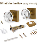 Crystal Glass Door Knobs With Lock In Antique Brass Privacy Door Knobs For Bedroom And Bathroom Retro Vibe Interior Door Hardware With Emergency Release And Key Access For Easy Privacy And Security At Home hardware set displayed