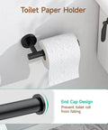 Matte Black 5 Piece Bathroom Accessories Set toilet paper holder, wall mounted, 304 stainless steel, rust resistant, modern style.