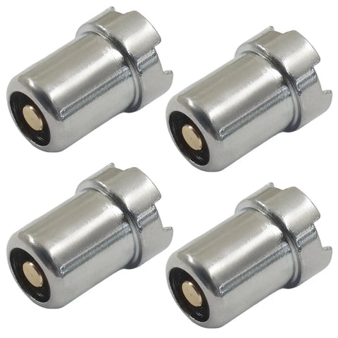 Four Pack Universal Magnetic Adapter Kit For Soldering And Circuit Board Repair, threaded screw converter metal connectors close-up