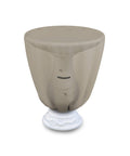 Winter Round Bird Bath Cover For Outdoor Use, Waterproof And UV Resistant All Season, 24 inch beige on pedestal