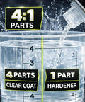 LiME LiNE 2K clearcoat automotive paint kit with hardener, 1.25 gal, front view shows 4 parts coat to 1 part hardener