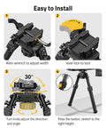 Quick Release Rifle Bipod With 360 Degree Swivel And Tilt Head, Adjustable 7.5 To 10.6 Inch Height installation steps