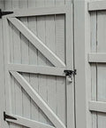 Badass Heavy Duty Iron Barn Door Hinges With Screws, 2 To 8 In Steel Pivot Plates For Wooden Gates And Sheds, smooth swing on gray wooden gate.