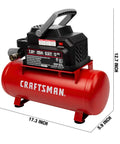 2 Gallon Portable Air Compressor With Knockout Oil Free Motor Delivering A Steady 125 Psi Through A Tough Hot Dog Tank side view.