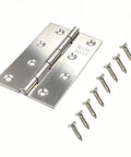 Six Pack 3.2 Inch Stainless Steel Door Hinges With Screws For Wood Doors Cabinets And Furniture Display Windows Kitchen Pet Houses And DIY Boxes Opening Size 82x49.5x1.25mm Satin Finish Rust Resistant, hinge with screws