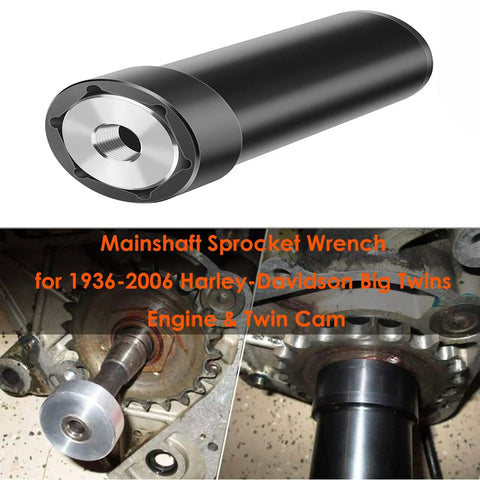 Harley Davidson Main Shaft Sprocket Locknut Socket For Twin Cam And Big Twin One Seven Eighth Inch Size with sprocket showing.
