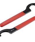 Pro Grade C Hook Spanner Wrench Collet Chuck Set For 38-42mm Round Nuts, 170mm Length, Carbon Steel, Red Handles, 2 Pack