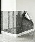 Peel And Stick Contact Paper Self Adhesive Wall Panels For Tv Accent Decor Rock Solid Faux Tile Backsplash in gray marble finish.