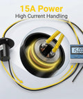 Heavy Duty Electrical Slip Ring 2 Wire Conductive Collector Ring 15A Per Ring 300mm Wire Length IP51 Rated For High Power Equipment And Industrial Accessories, 15A power demo