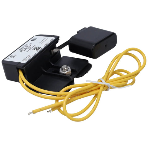 HVAC Condensate Overflow Safety Switch Pan Mount With 18 Inch Leads, 48 VAC DC, 5 Amp, Mounts To Condensate Pan To Stop Overflow When Drain Fails, Reliable Drain Safety Sensor For AC Systems, black with yellow leads