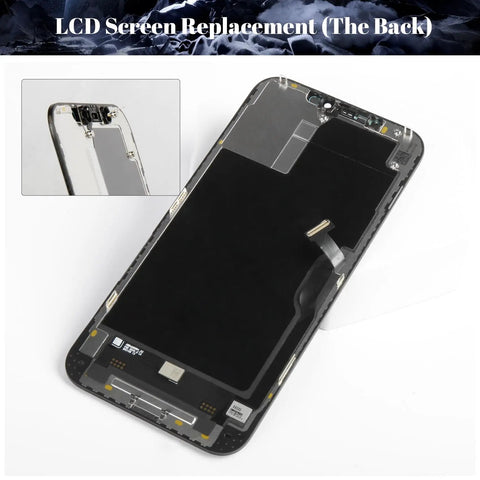 Back view of Pro Max Screen Replacement Kit With 3D Touch LCD Digitizer Assembly, Incell High Quality Display, A2411 A2342 A2410 A2412 Repair Parts For iPhone 12 Pro Max No Fuss Swap In.