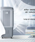 Quiet Portable Air Conditioner Fan With Three Speeds Ultra Low Noise Evaporative Swamp Cooler showing large air volume feature in modern room.