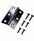 12 Pack Black Stainless Steel Butt Hinges For Cabinets And Doors, 2.15 Inch Long, Rust Resistant 201 Stainless Steel Hinges With Matching Screws