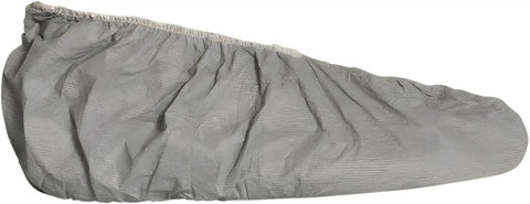Tyvek 5.4 Mil Disposable Shoe Covers With Elastic Closure Easy On Snug Fit, 17.5 Inch Tall, One Size Fits All Gray Foot Covers.