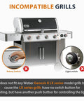 Image showing Weber grill with rotary and light switches incompatible with GS4 Igniter Button Replacement for Genesis II and Spirit II.