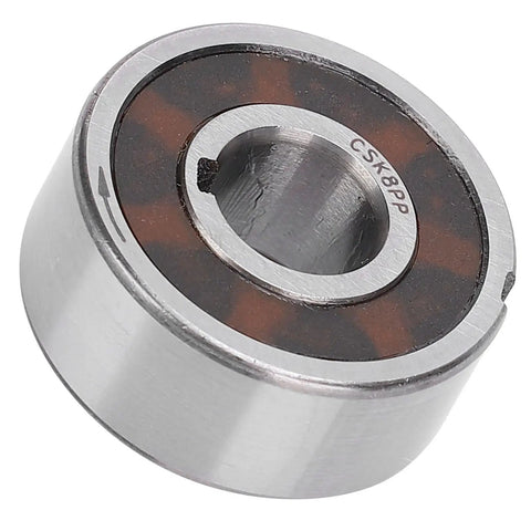 Rock Solid CSK8PP One Way Bearing With Dual Keyway 8X22X9mm Freewheel Clutch shown from the side, highlighting dual keyway and durable steel design.
