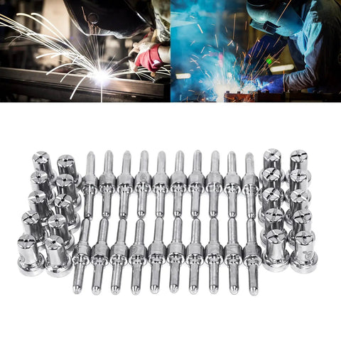 Upgrade Your Plasma Cutting Game With These Heavy Duty Extended Long Tip Electrodes And Nozzles For 40A PT31 LG40 Machines, red copper build product image.