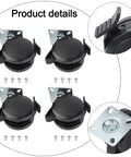 Heavy Duty 4 Pack Locking Casters For Weber Spirit 200 And 300 Gas Grills Model 69827 with brake lever and mounting hardware.