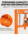 12 Ton Hydraulic Shop Press Built Tough Heavy Duty H Frame Floor Press With Movable Plates And 5 Hole Adjustable Throat