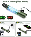 Ultra Bright Rechargeable Beast Mode LED Flashlight With Zoom Beam And Side Light Hanging Clip All In One Multi Function Light