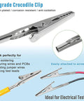Heavy Duty 50mm Metal Alligator Clips 50 Pack, 2 Inch Gator Clips With Strong Grip For Electrical Testing and DIY Projects