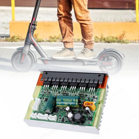 Electric Scooter Mainboard Controller Replacement Part For MI4 Scooter, shown with alloy ABS PVC material and a scooter in the background.