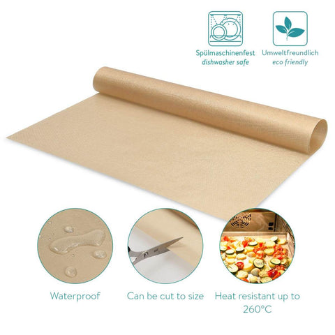 Set Of 3 Reusable 13 By 16 Inch Baking Mats, Nonstick PTFE Teflon Coated, Reversible Oven Safe Sheets, eco-friendly bakeware image