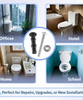 Universal Toilet Seat Screws Replacement Kit For Top Mount Seats With No Fuss Easy Install Expanding Rubber Bolts And Stainless Steel Hardware Fits Toto Kohler American Standard And Most Brands 4 Pack shown with various toilet settings in offices, hotels, homes, and schools.