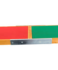Close-up of Agility Dog Seesaw with color contact zones, red and green surfaces, showing the durable non-slip material for safe training.