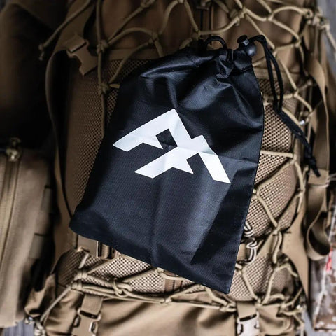 Water Filtration Bag For Bushcraft And Military Use, Second Edition With Taped Seams And Double Overlock Stitching bag on backpack