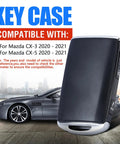 Mazda CX-3 CX-5 Key Fob Case Shell Replacement For 2020 2021, durable plastic cover displayed with car in background