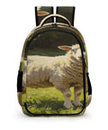 Forest Meadow Wool Sheep Printed Unisex Backpack Large Capacity All Day Carryall Made With Durable Breathable Polyester Fabric And Smooth Zipper