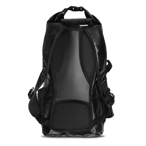 Back view of 20L All Weather Waterproof Dry Bag Backpack For Hiking, Camping, Fishing And Kayaking, Eco Friendly PVC material.