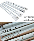 Heavy Duty Metal Drawer Slides For Kitchen Cabinets And Dressers Ultra Smooth Full Extension Roller Glides steel runners white finish