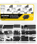 Nine Size 65Mn Steel Black Roll Pin Set For Home And Auto Repairs, assortment in box, includes durable high hardness roll pins.