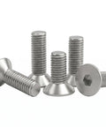 M5 X 10mm Flat Head Hex Socket Cap Screws 25 Pack Includes Allen Wrench 304 Stainless Steel with countersunk design.