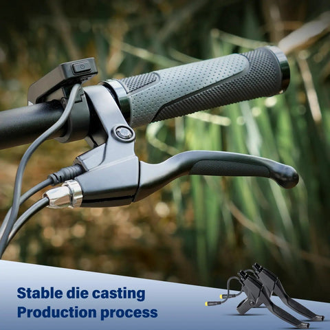 Aluminum Alloy Electric Bike Brake Levers With 3 Pin Male Connectors For BAFANG Mid Drive And Hub Motors, 3.8 Inch Cable, Durable Handlebar Grips, Fits BBS01 BBS02 BBSHD, Easy Install Upgrade