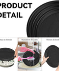 Six Piece Round DIY Concrete Stepping Stone Molds Set In Three Sizes 10.2 Inch 11 Inch 12.6 Inch Reusable Plastic Molds detail view