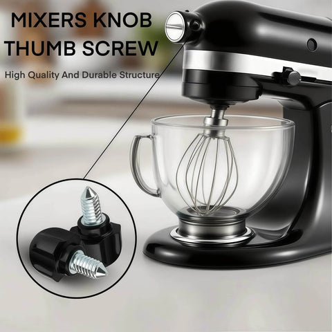 Two Pack Mixer Knob Screw Replacement Parts For KitchenAid Stand Mixers Thumb Screw Replacement With Black Knob End