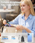 Person placing USB Powered Fly Fans For Tables With LED Light into a bag, highlighting portability and compact size.