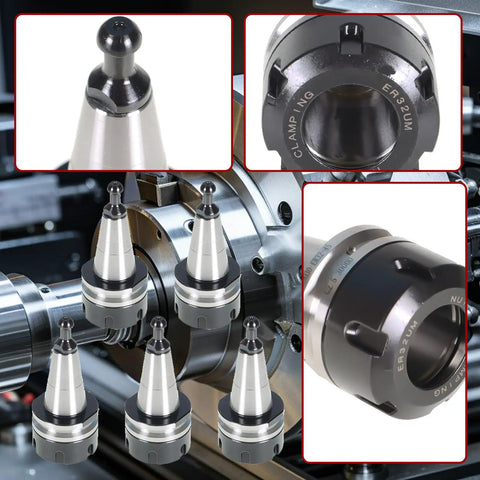 Five Piece ISO30 ER32 45L Balance Chuck Tool Holder Set For CNC Milling Lathe Engraving Machine Stainless Steel With Pull Stud G2.5 30000RPM