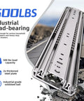 Beefy 500Lb Capacity Heavy Duty Drawer Slides Full Extension Ball Bearing Rails For Cabinets 76mm Wide Industrial Grade