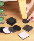 Heavy Duty Felt Furniture Movers Sliders For Hardwood Floors Two Point Five Inch Square Reusable Glides in use on hardwood.