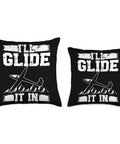 Black Glider Pilot Cozy Throw Pillow For Sailplane Enthusiasts Soaring Adventurer Cushion Celebrating Flight Joy And Aviation Passion