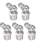 Stainless Steel 45 Degree Grease Fittings 1/8-28 Inch Hydraulic Grease Fitting Accessories Set Of 5 in a front view