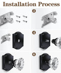 Installation process for 2 Pack Crystal Glass Dummy Door Knobs Non-Turning Single Side For Interior Doors In Antique Brass With Zinc Alloy Rosette